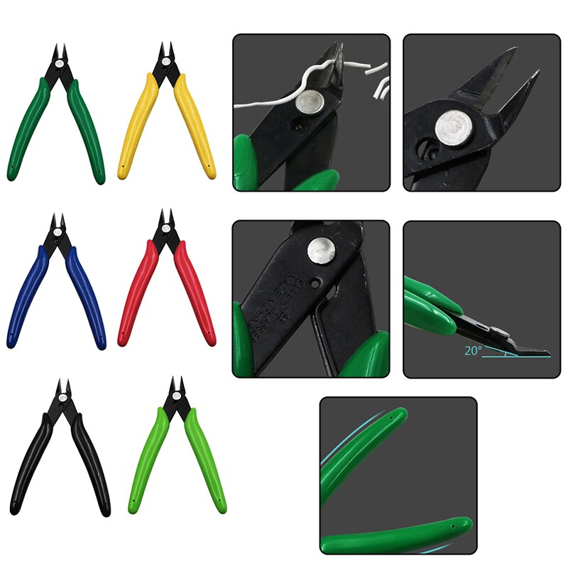 1Pcs Elektronische Diagonale Tang Wire Cable Cutters Antislip Side Cutters Knipt Flush Nipper Mini Diagonale Tang Hand gereedschap