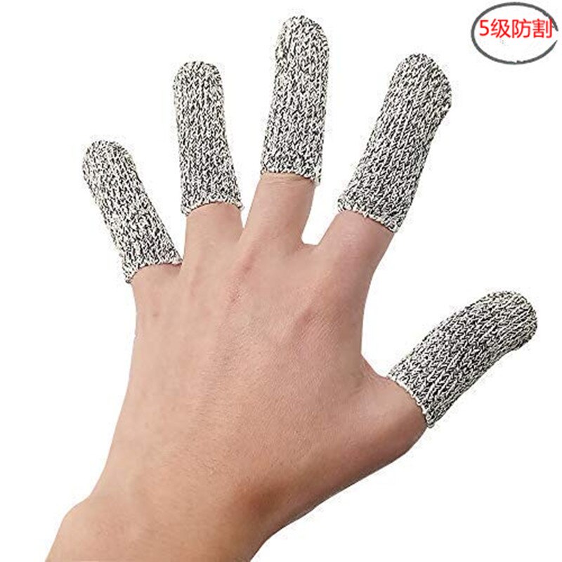 5 stk anti-cut finger tremmesenge niveau 5 sikkerhed skærebestandige sikkerhedshandsker til køkken, arbejde, skulptur plukker fingerspidsbeskytter
