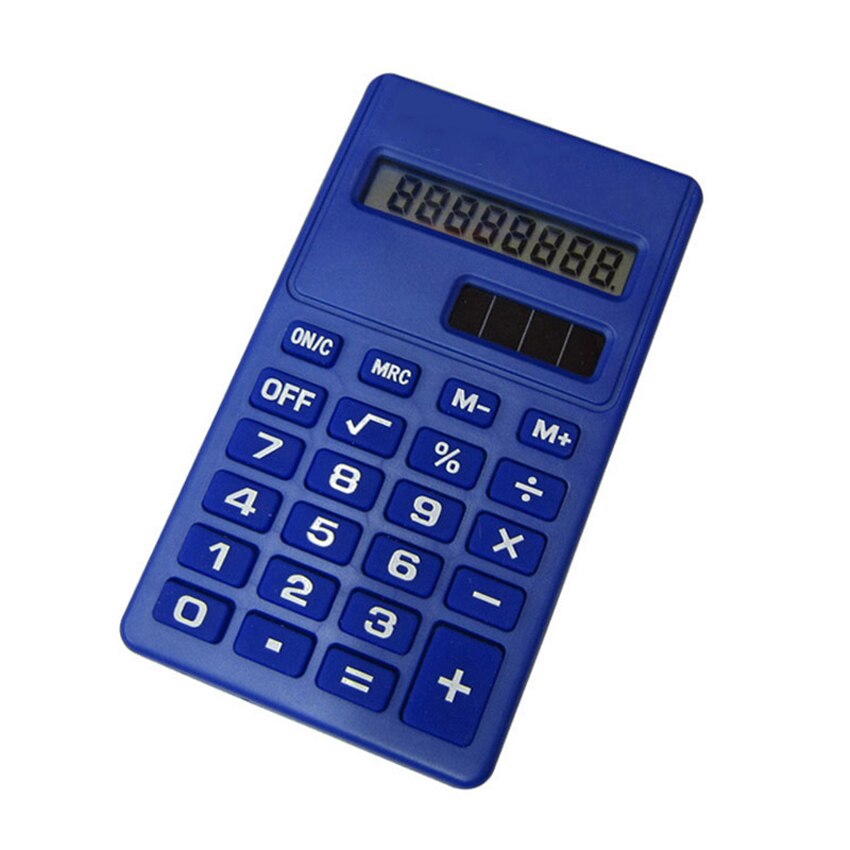 8-Digit Solar Coin Battery Silicone Button Calculator Standard Function Calculator Student Office Mini Portable Calculator