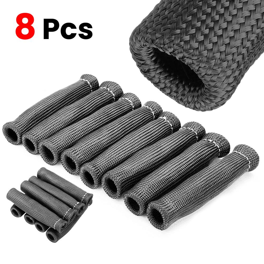 8 pièces voiture bougie fil botte protecteur manchon bougie manchon universel ajustement la plupart des bottes droites ou coudées