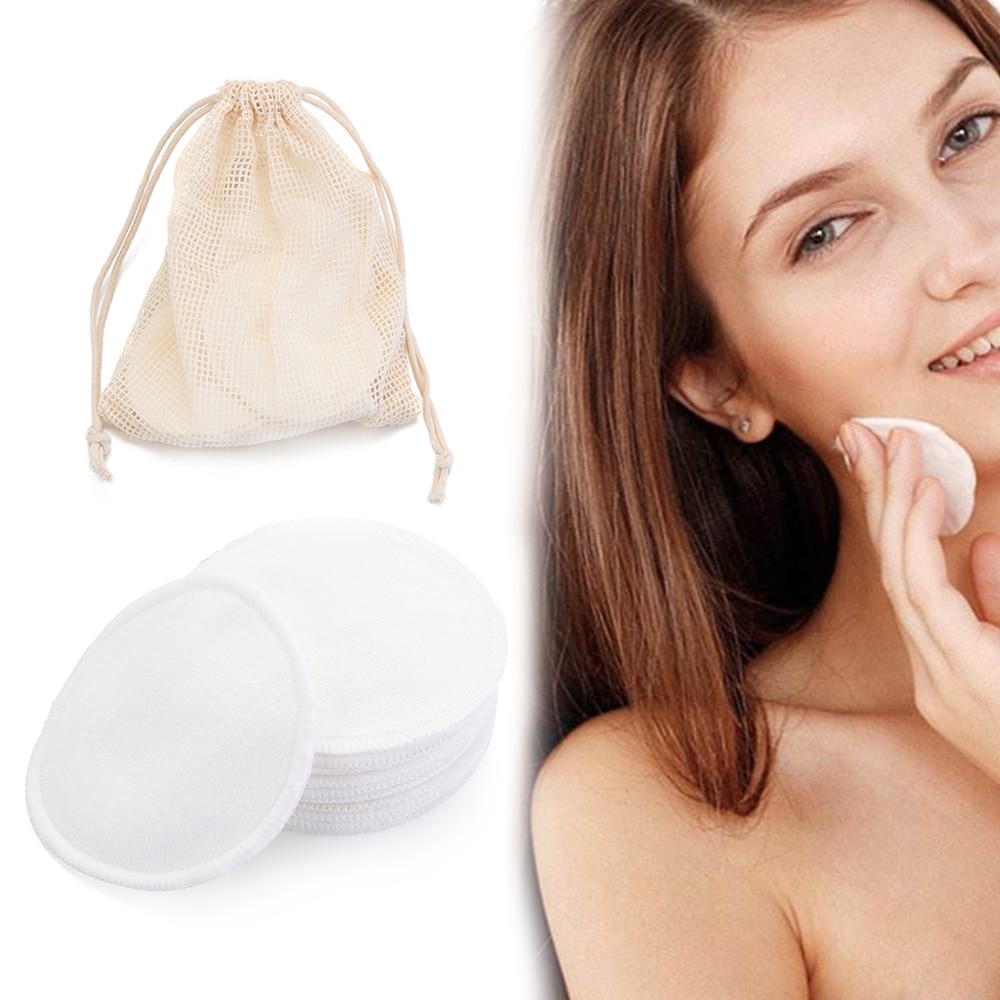 12 stks/zak Bamboe Makeup Remover Pads Herbruikbare Doekjes Wasbare Facial Cleansing Pad Fiber Gezicht Skin Cleaning Care Verpleging Gereedschap