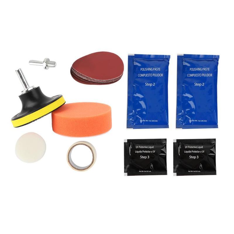 Bil frontlys lysere kit sliping polering beskyttelse reparasjon diy hodelykt linse restaurering ren polish pasta