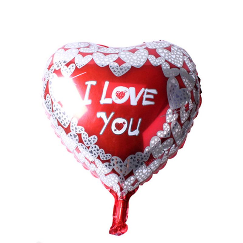 20pcs 18 Inches Heart-shaped Balloons Decorations Handwriting Balloons Party Foil Balloon Scene Decor Romantic Valentine Day