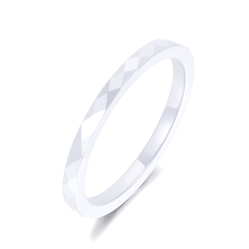 Lokaer-bague de mariage classique, bijoux de coupe en céramique noir et blanc, bague de fiançailles pour femmes, Anneaux Anillos R19051: 7 / WHITE