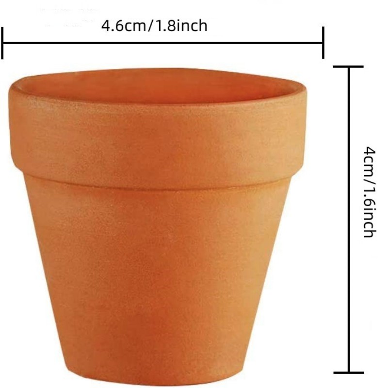60 uds Mini maceta de terracota de 1,8 ", macetero de cerámica de arcilla, macetas de terracota para vivero de flores de Cactus, con orificio de drenaje, recuerdo de boda