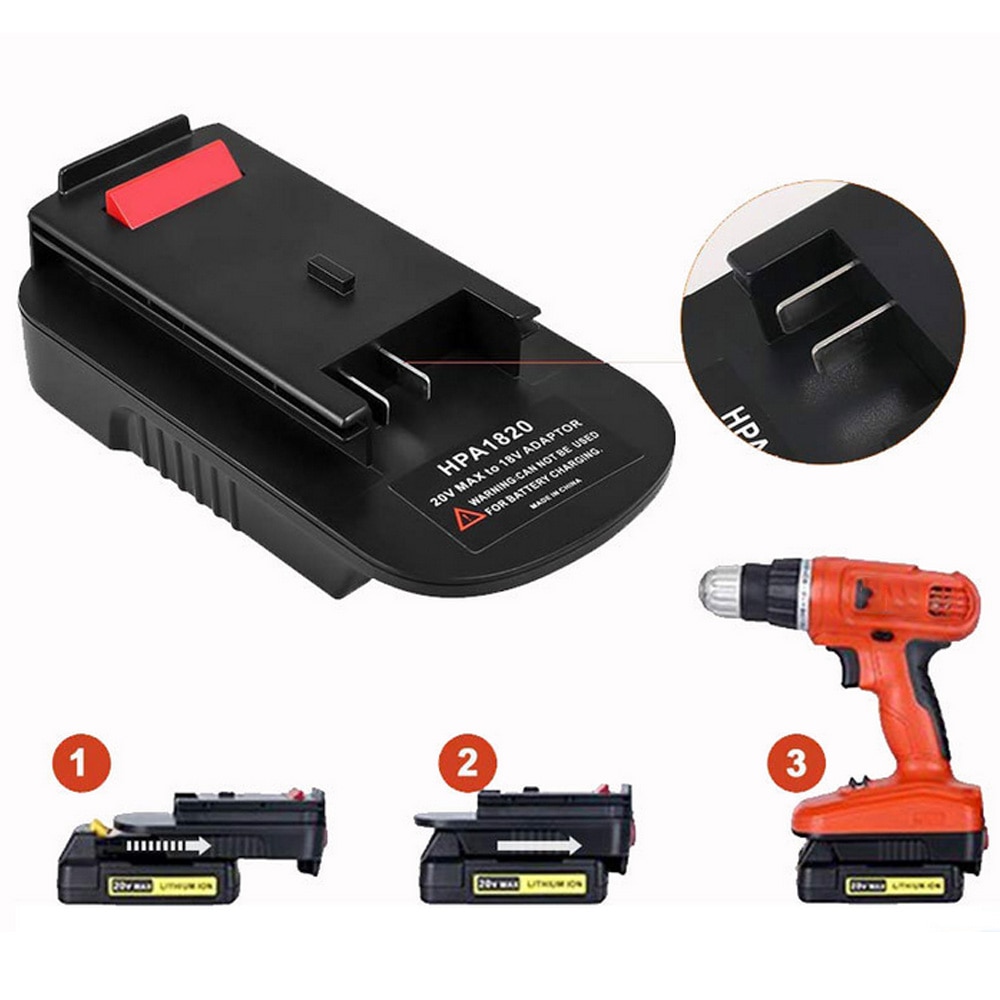 HPA1820 Vervanging Adapter Voor Black &amp; Decker/Stanley/Porter Kabel 20V Max Lithium Batterij Converteren Naar Voor 18V Nicad Nimh Gereedschap