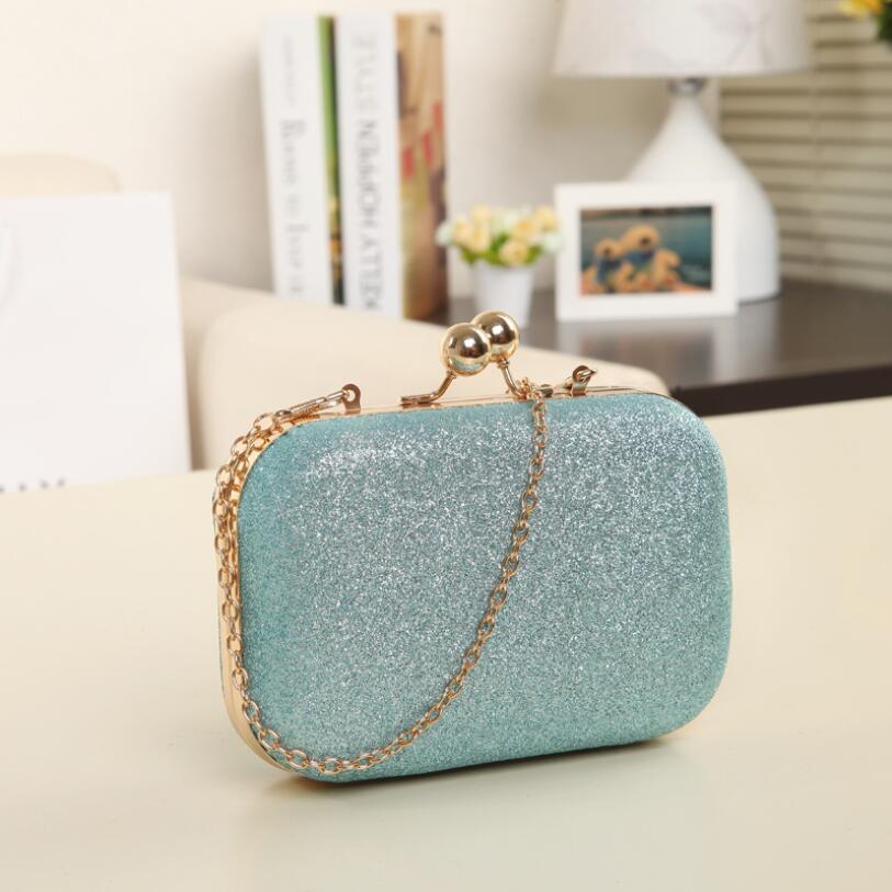 Vrouw Avondtasje Kleine Mini Chain Schouder Handtas Crossbody Gold Clutch Slingerde Zakken Voor Party Prom Bruiloft Dag Koppelingen Portemonnees: Sky Blue