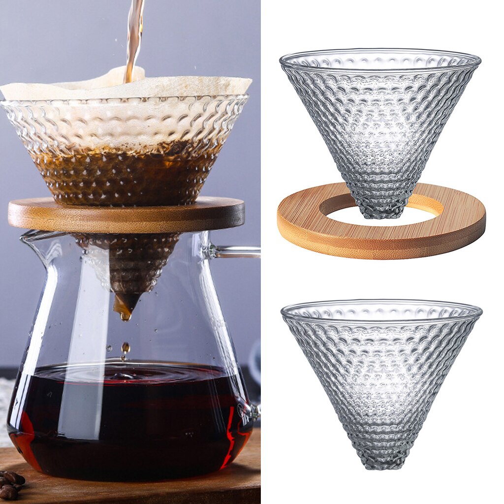 Pour Over Coffee Dripper Slow Drip Coffee Filter Cone Single Cup Coffee Maker 1-2 Cup Paper Cone Filters