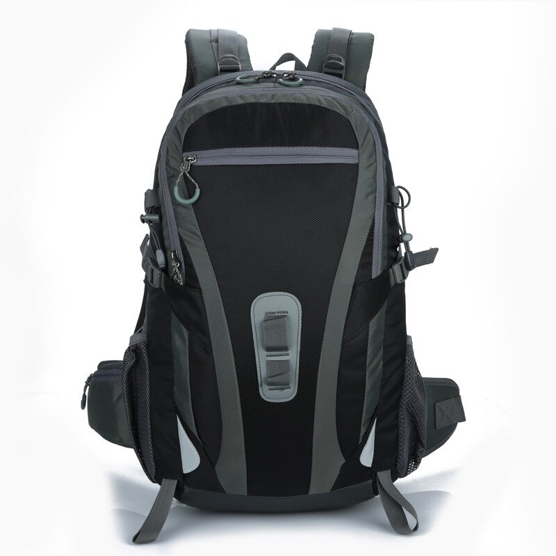 Outdoor Hiking Camping Wearable Backpack 40L Waterproof Nylon Mountaineering Backpack Unisex Softback Sport Bag Rucksack: Black