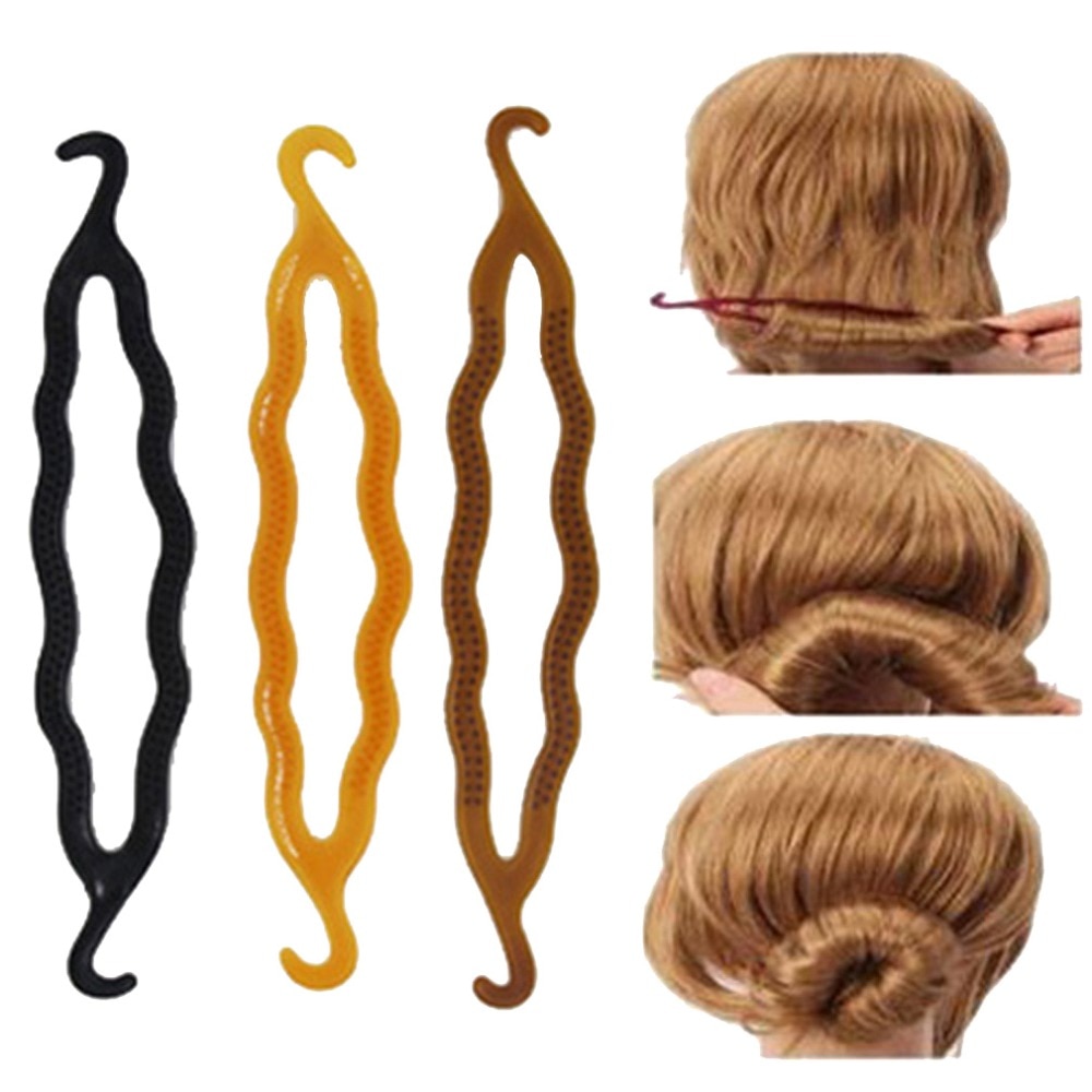 einrollen Mädchen 1pc Schwarz oder Kaffee Doppel Haken Magie Haar Brötchen Hersteller Einfach Haar Styling Werkzeug Haar Styler Zubehör