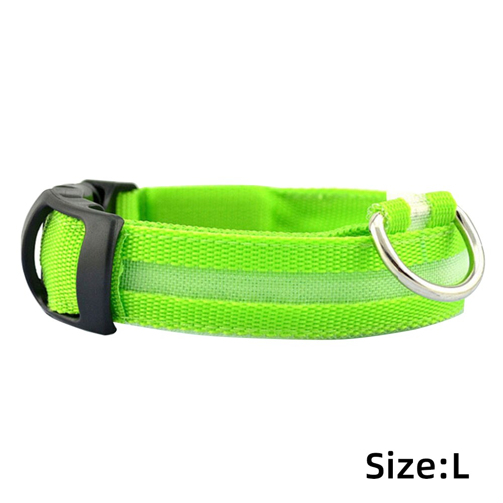 Led collier de chien Anti-perte Accident de voiture éviter collier collier pour chiens chiots chien chats colliers lumineux fournitures pour animaux de compagnie: green / L