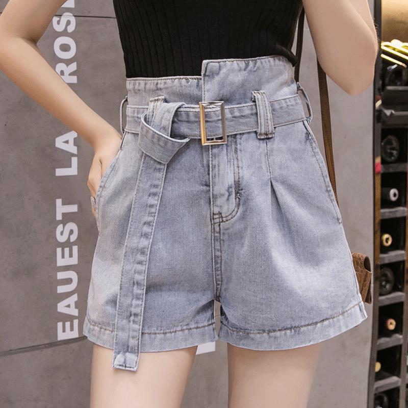 Denim Shorts Female Summer Korean Version of Loose High Waist Slimming Casual Wide-leg Ins Pants Woman Jeans