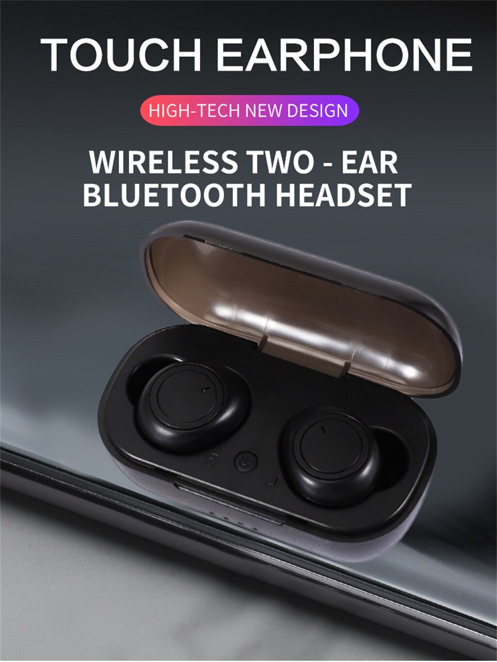 Blueteeth 5.0 Headset Touch Oortelefoon Draadloze Sport Oordopjes Tweeling Mini Oordopjes Stereo Met Microfoon Headset Oortelefoon