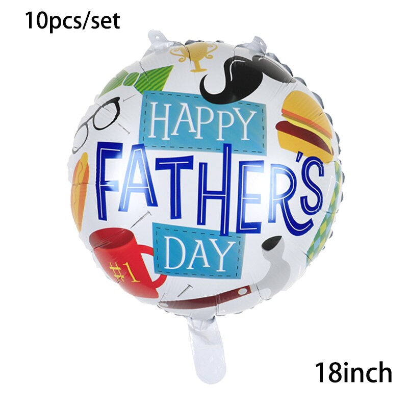 10Pcs 18Inch Engels Gelukkige Vaderdag Helium Globos Beste Vader Grote Vader Folie Ballonnen Vader Moeder Party decoratie: LASER