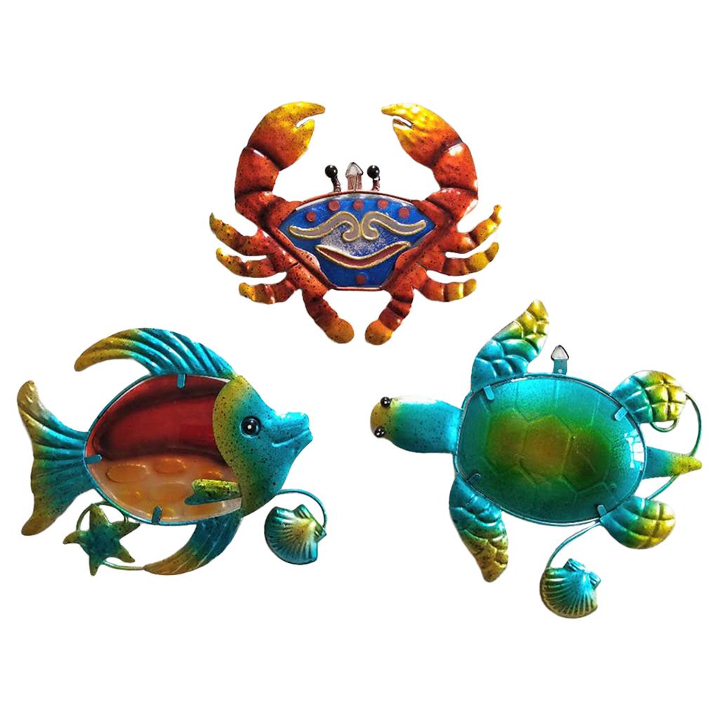 6Pcs Metal Sea Turtle Wall Decor Decorations for Garden Pool Patio Bathroom