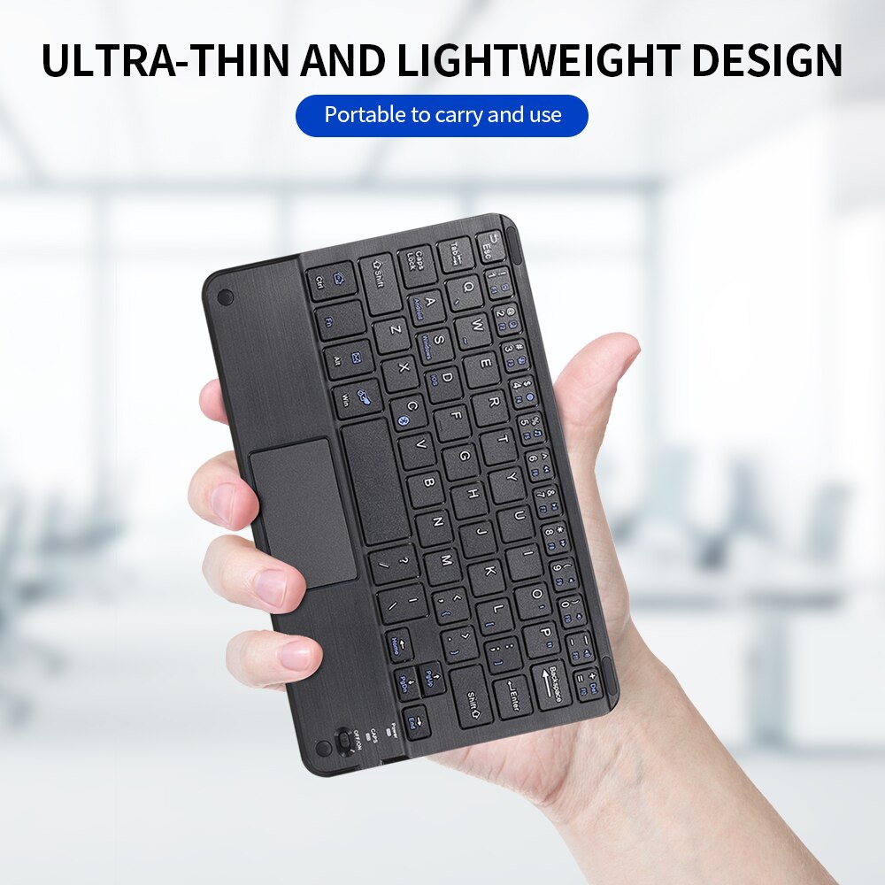 Wireless BT 3.0 Keyboard Ultra-slim Mini BT Keyboard with Touch Pad Support Android Windows iOS System for Laptop Phone Tablet