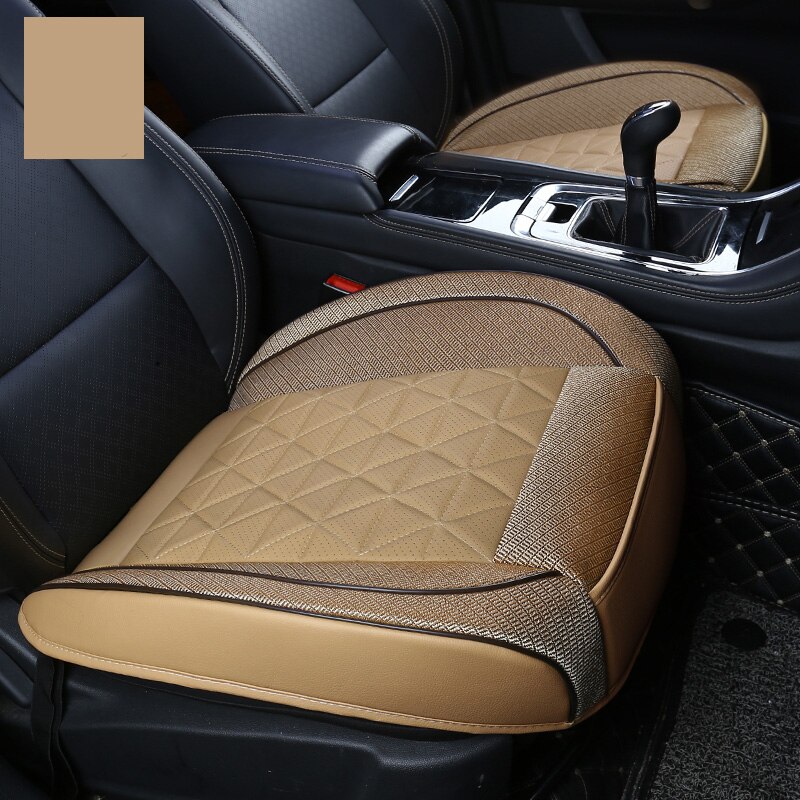 3D Leer Vlas Auto Seat Cover Voor Kussen Protector Pad Mat Voor Auto Interieur Truck Suv Van