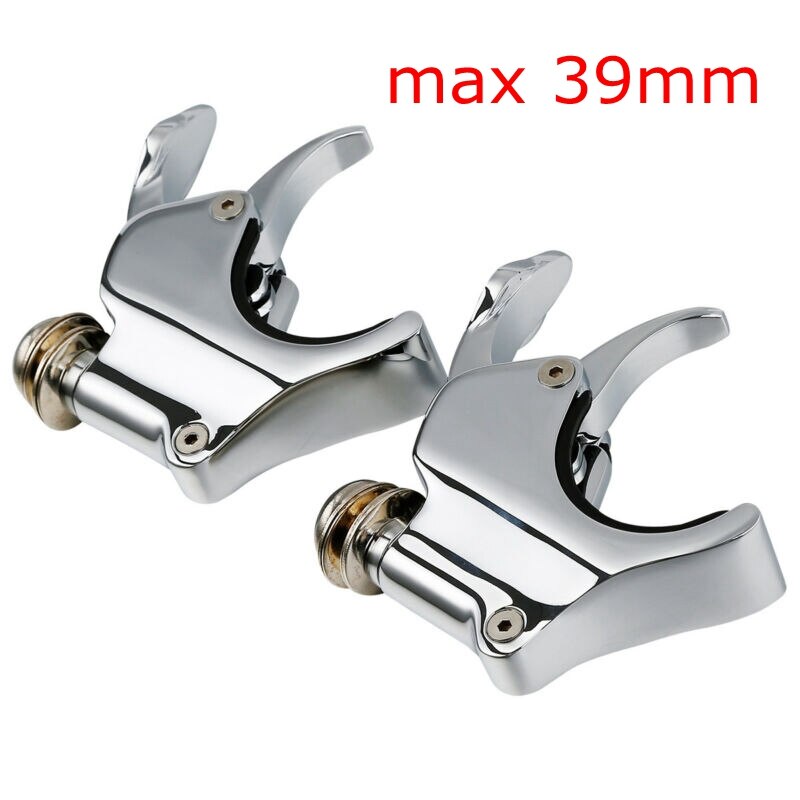 Pare-brise de moto 39/41/49mm à dégagement rapide, pinces de pare-brise pour Harley Dyna Sportster XL1200 XL883 FXDB Street Bob Fat Bob: 39mm chrome