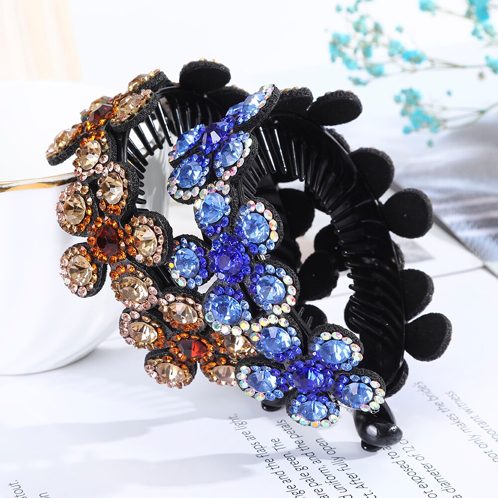 Gehaktbal Haaraccessoires Vrouwen Haar Klauwen Hoofdtooi Strass Bloem Haarspeld Vogelnest Bloemen Broodje Banaan Paardenstaart Clips