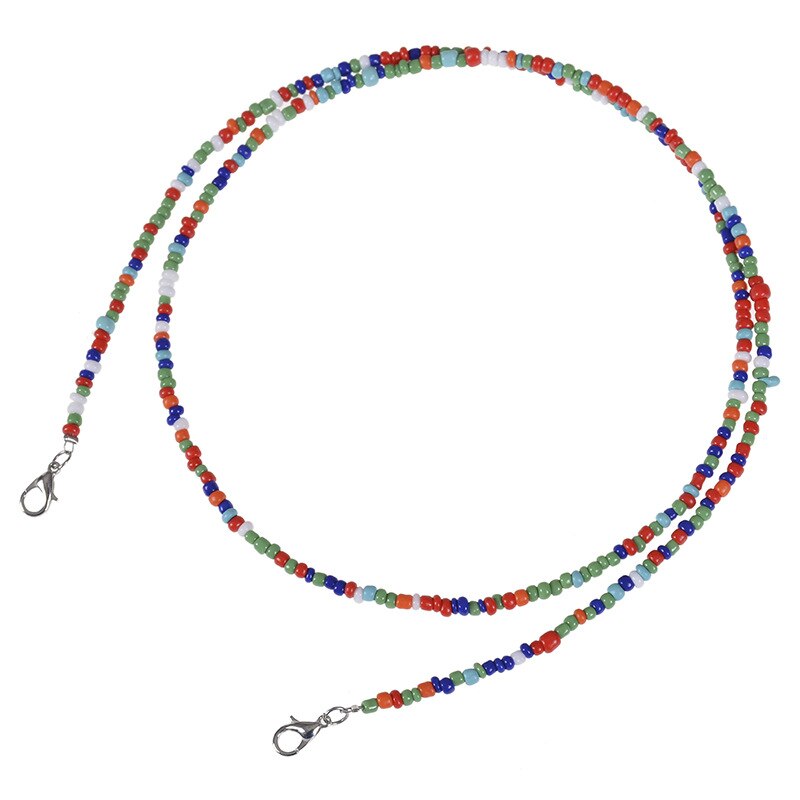 10 stuks regenboogkleurige masker glazen bedel kralen lanyard handgemaakte nek anti-dropping & lost dubbele gesp unisex ketting sieraden: Kobaltviolet