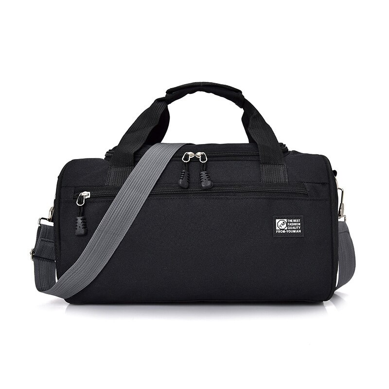 Markroyal Nylon Reistas Mannen Casual Schouder Cilinder Sporttas Bagage Tas Outdoor Duffel Weekend Dropshopping: Black