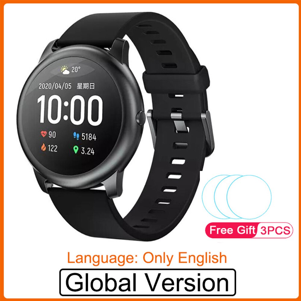 Youpin Haylou Solar LS05 Smart Uhr Sport Metall Herz Rate Schlaf Monitor IP68 Wasserdichte iOS Android Globale Version Für Xiaomi: Add gift Film