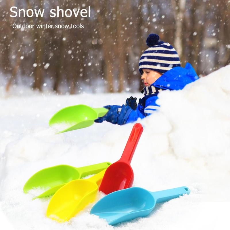 En plein air hiver enfants neige sable Scoop pelle jouet en plastique enfants jouent neige outils de lutte couleur aléatoire