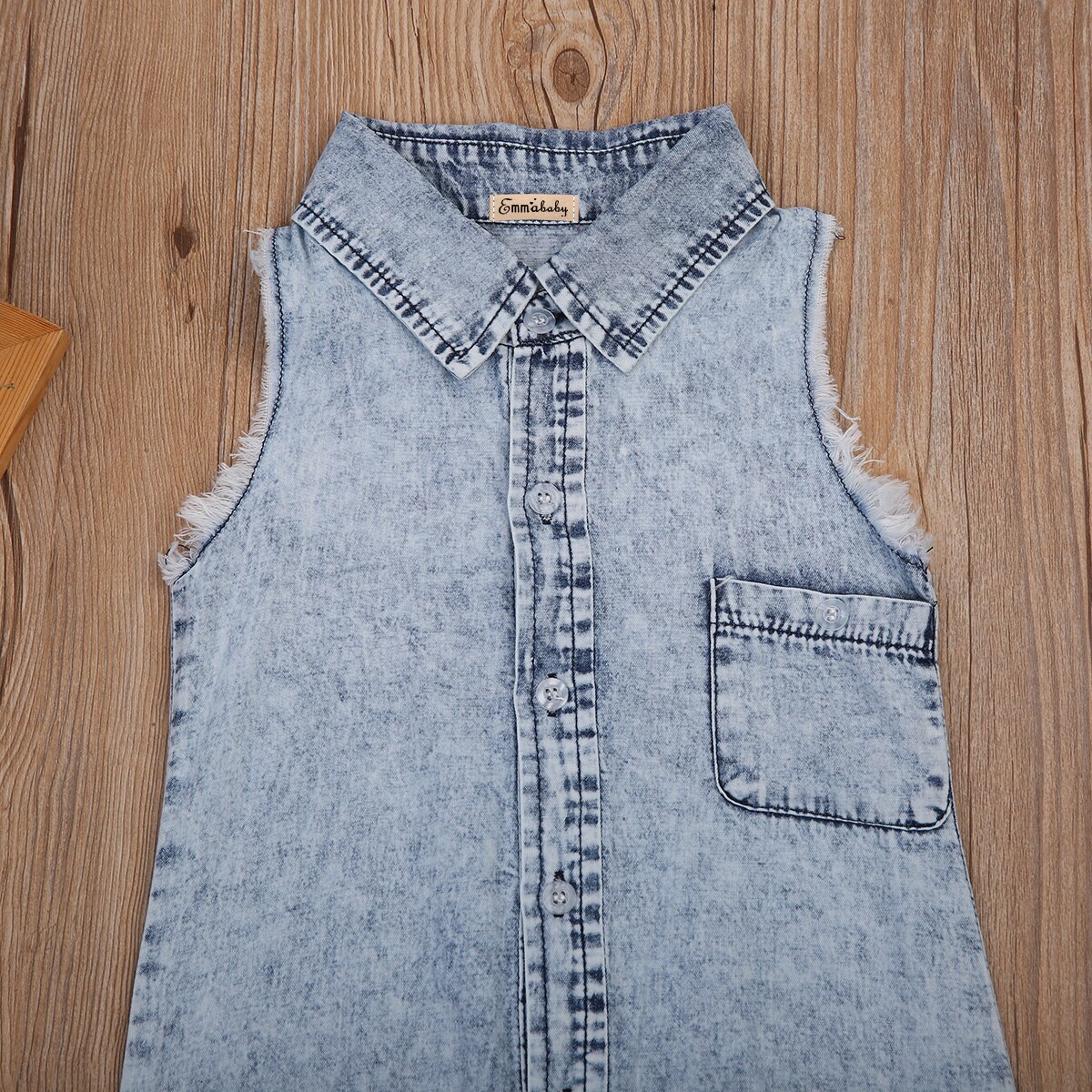 Zomer Baby Jongens Denim Romper Mouwloze Peuter Jumpsuit Turn-Down Kraag Outfit Baby Boy Kleding