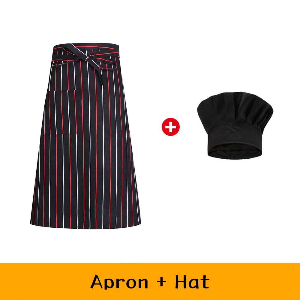 Chef Waiter Apron+hat Set Kitchen Cook Uniform Hotel Restaurant Baking Workwear Men Women Coffee Shop Food Service Overalls: 9