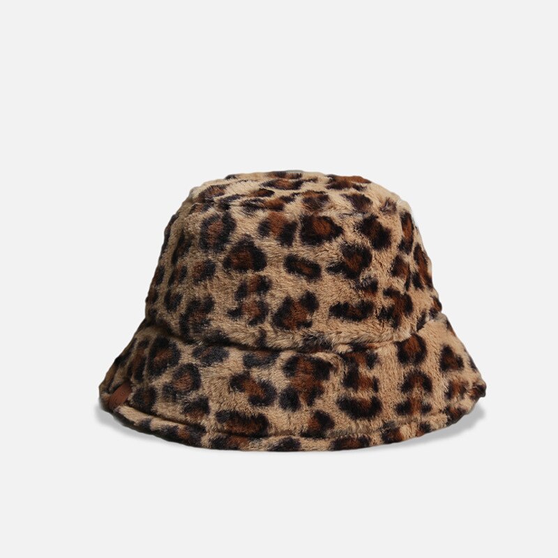 Chapeau Fedoras en laine pour femme, classique, couleur unie, en feutre, à bord plat, Jazz, seau, hiver, printemps et été: Style 4 Leopard
