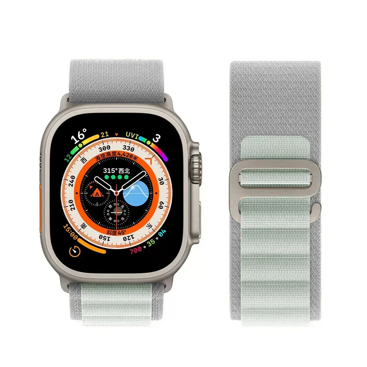 Alpine loop Strap for Apple watch Ultra 2 Band 46mm 40mm 45mm 41mm 38mm 42mm 49mm bracelet iWatch series 10 9 8 7 6 5 4 se Bands: S / BLACK WHITE