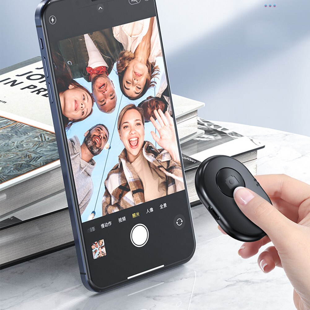 Bluetooth-kompatibel Fernauslöser Wiederaufladbare Kamera Telefon Selfie Stock Auslöser Fernbedienung für IOS Android iPhone