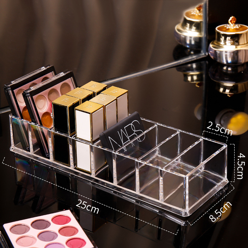 Clear Large Makeup Holder Eyeshadow Palette Storage Organizer Cosmetic Stand Multifunctional Lipstick Storage Box: DEEP BLUE