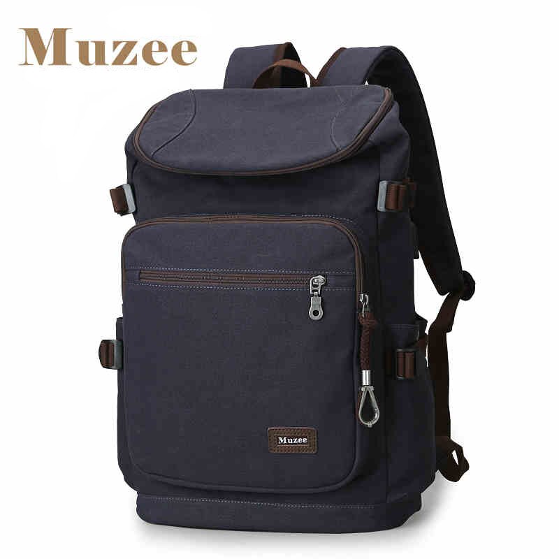 Mannen Usb Rugzak Canvas Rugzak Mode Grote Capaciteit Tas Voor Mannen Causale Rugzak Voor 15.6 ''Laptop
