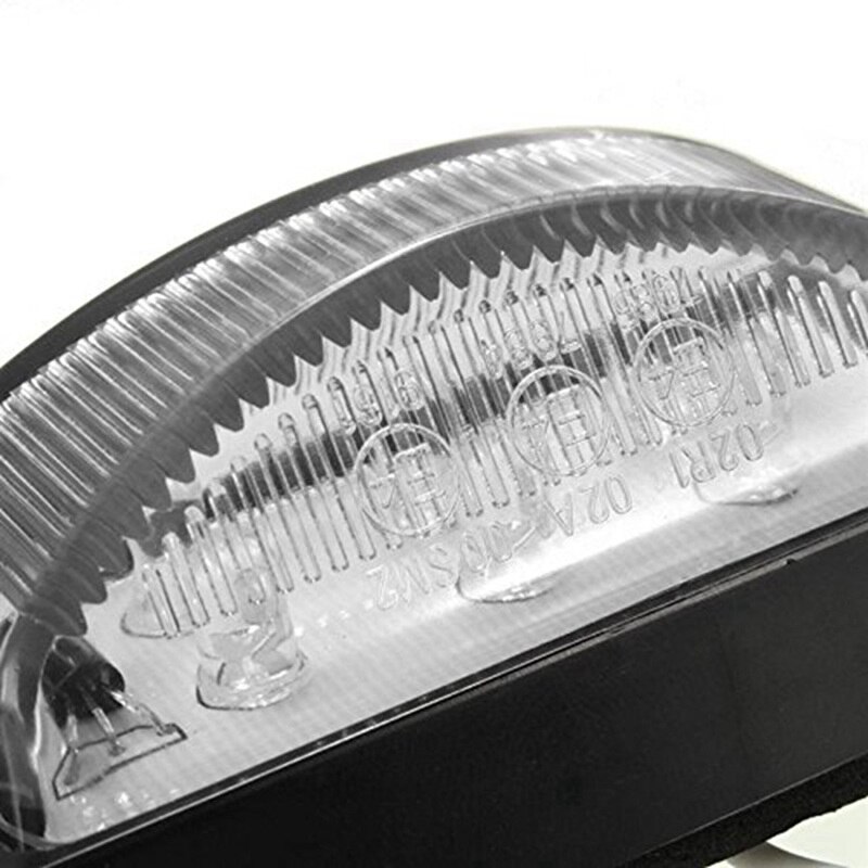 2Pcs 6 LEDs 12/24V White Front/Side Marker Light Lamp For Truck