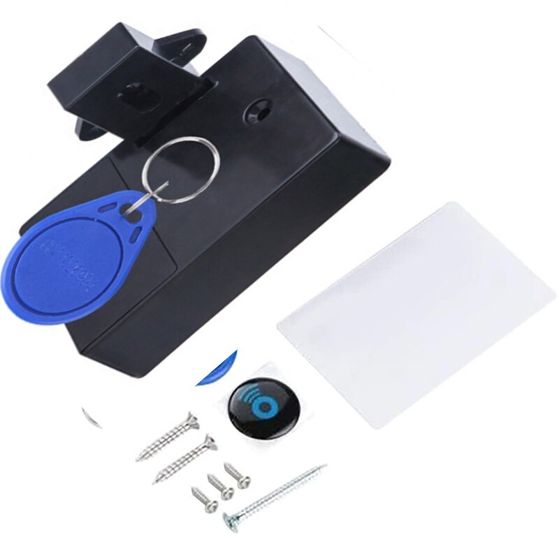 Serrure de porte à capteur Intelligent RFID Invisible, verrouillage de porte de tiroir d&#39;armoire de garde-robe à chaussures: Black