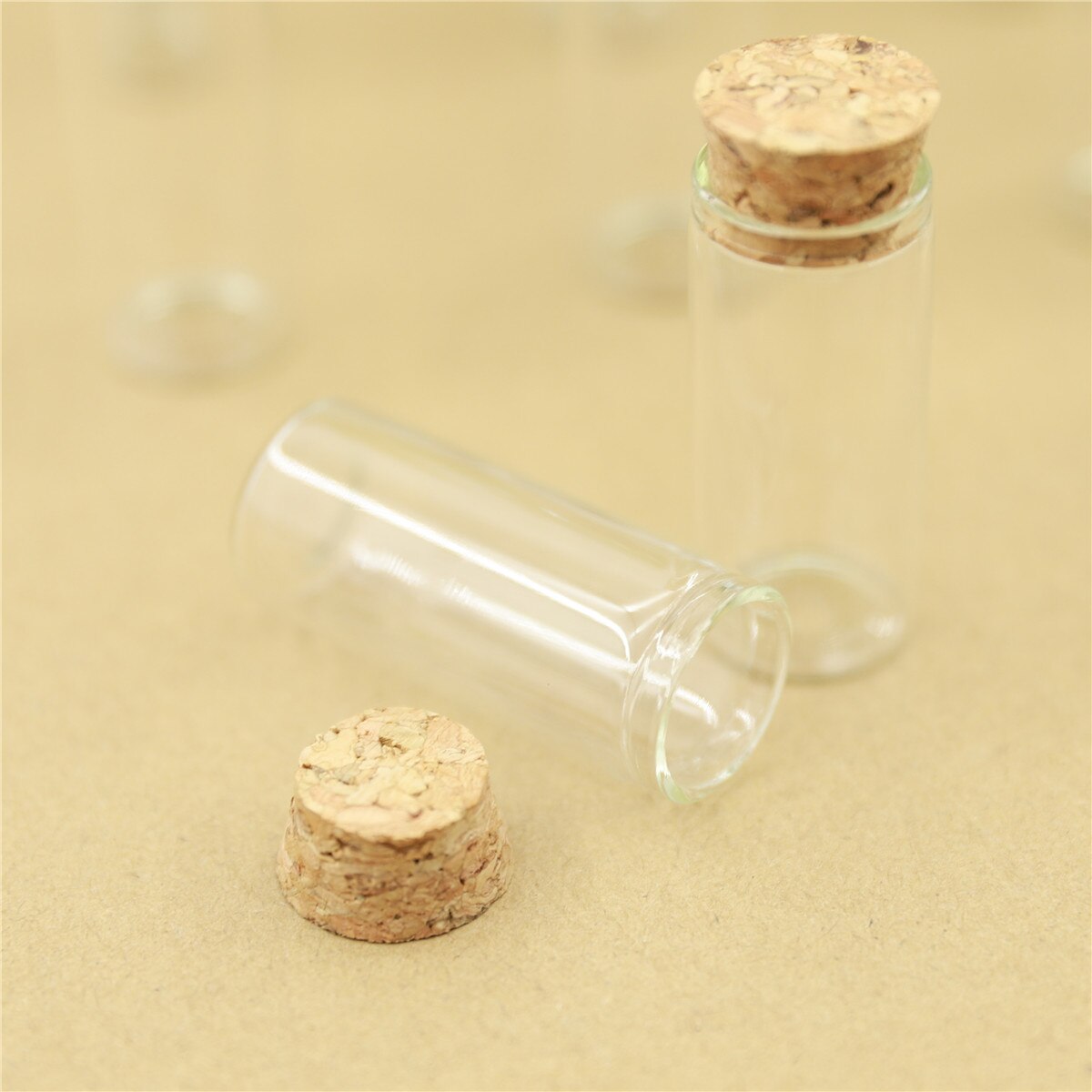 50pcs 22*50mm Cork Glass Mini Bottles Test Tube Stopper Spice Bottles Container Small DIY Jars Vials Tiny Bottle glass