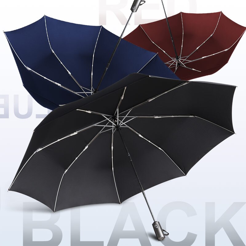 Guarda-chuva masculino chuva mulher marca de qualidade grande 120cm 3 dobrável golfe negócios guarda-chuva guarda-chuva à prova vento automático guarda-sol viagem