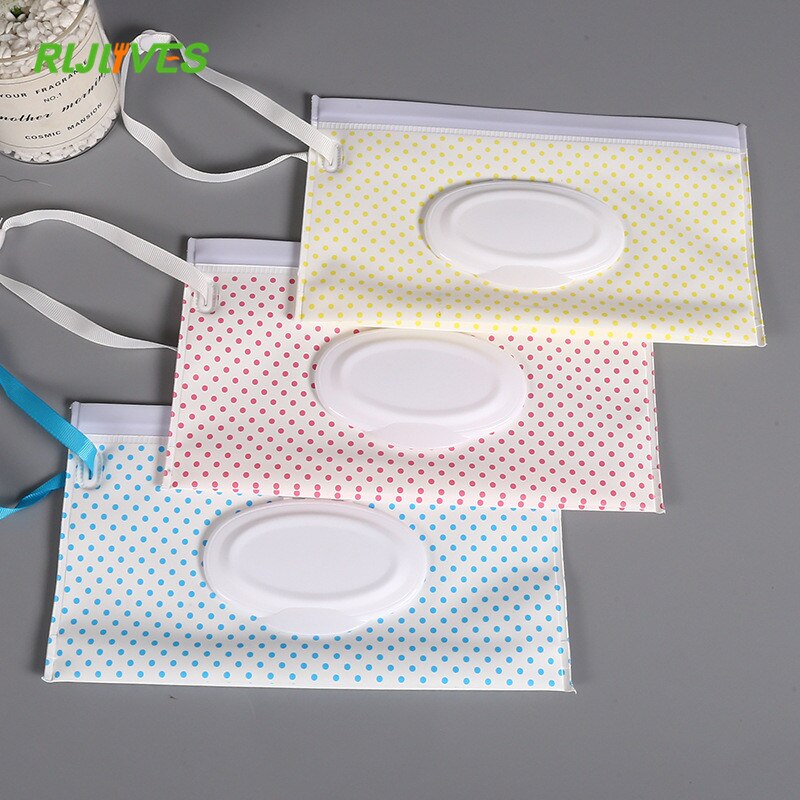 1Pc Natte Veeg Tas Voor Baby Herbruikbare Nat Papier Cover Outdoor Reizen Natte Papieren Handdoek Container Veeg Tas