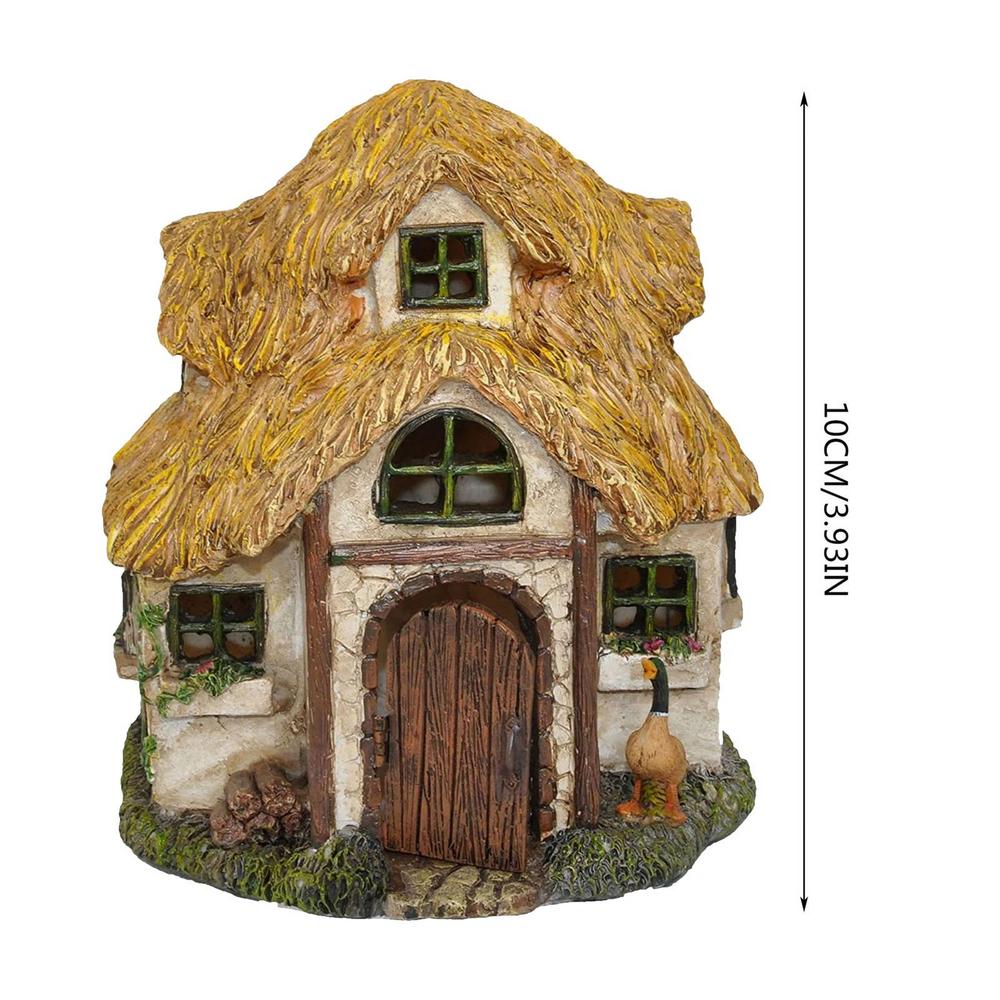 Sprookjesachtige Tuinhuis Hout Miniatuur Raam En Deur Decoratie Voor Boomkunst Sculptuur Tuin Decor Voor Veranda Muur Woonkamer: Rood