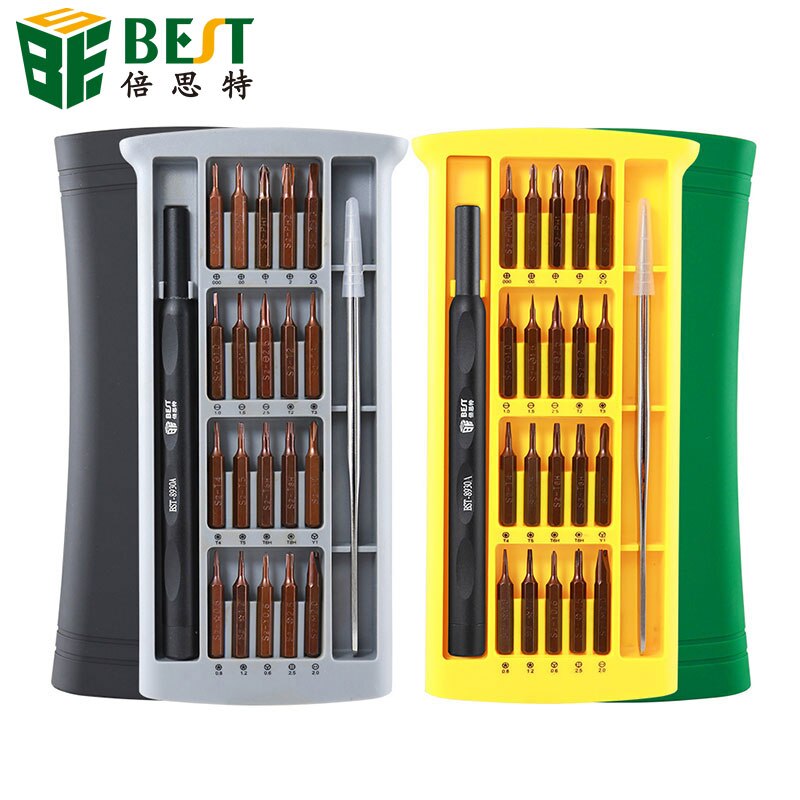 Juego de destornilladores de precisión BST-8930A 22 en 1, juego de destornilladores minimagnéticos, herramienta de reparación para Iphone y Samsung con cámara para teléfono móvil iPad