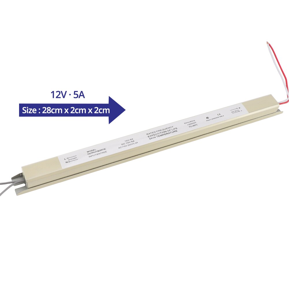 DC12V 1.5A 2A 3A 4A 5A LED Driver AC110V ~ 220V Ultra dunne LED Voeding Verlichting Transformator voor slanke Reclame Lichtbak: 12V  5A