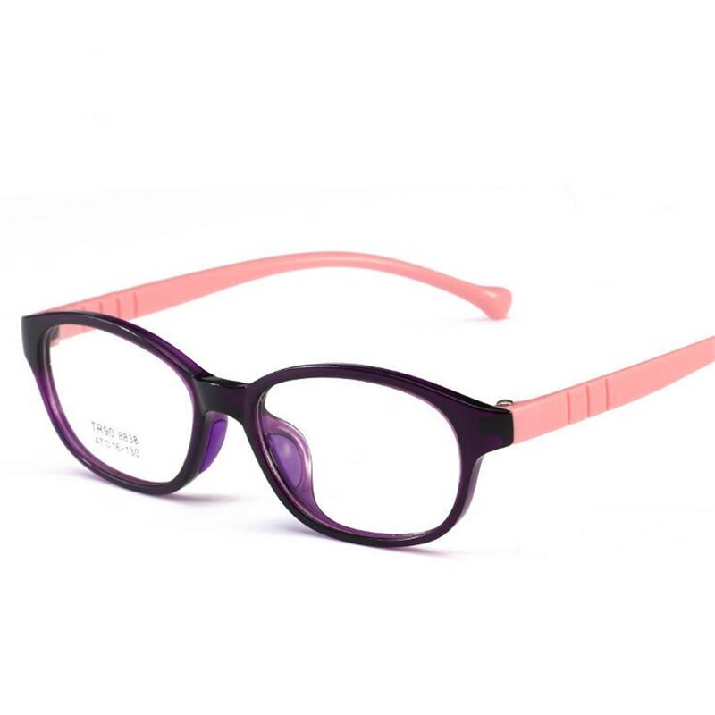 Retro barnebrille ramme dreng pige behagelig og enkel silikone baby briller sikkerhed recept briller oculos de grau: Lilla-lyserød