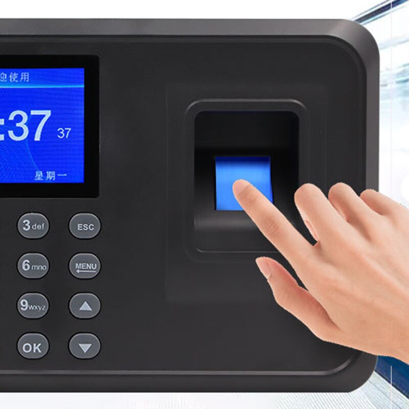 Biometric Fingerprint Attendance Machine LCD Display USB Fingerprint Attendance System Time Clock Employee Checking-In Recorder