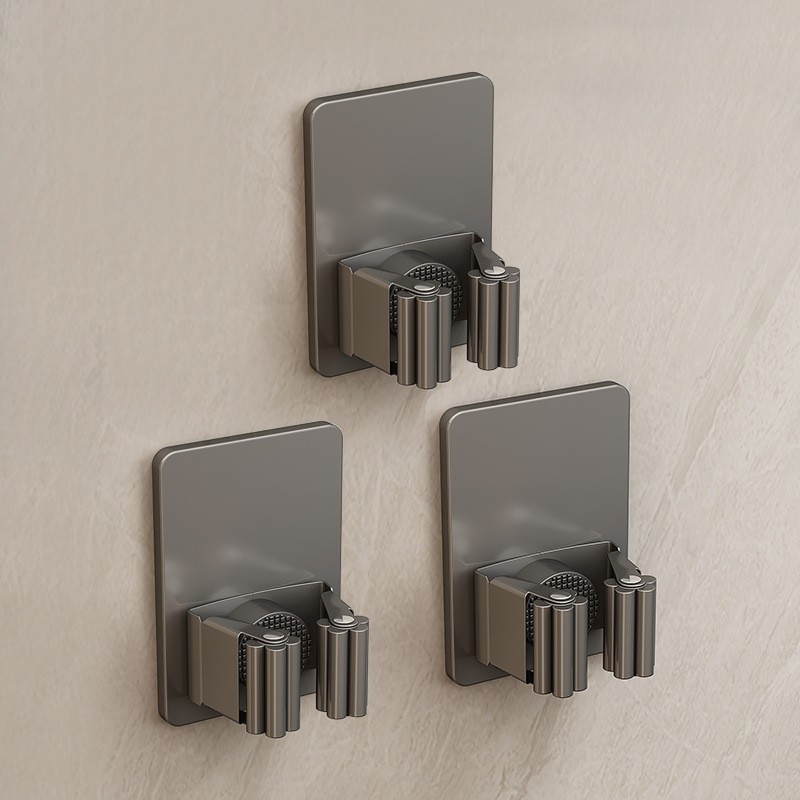 Soporte para fregona de acero inoxidable 304, ganchos multiusos adhesivos montados en la pared, organizador de almacenamiento para el hogar, colgador de escoba: Azul cielo