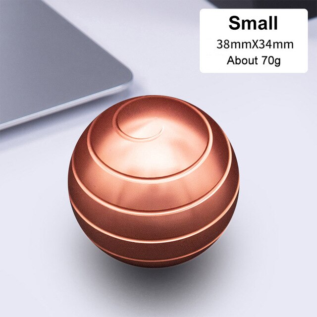 Mini Desktop Gyro Revolving Decompression Ball Desk Office Decor Art Toy Fidget Spinner Rotary Stress Relief Tabletop Ball Toy: S Rose Gold