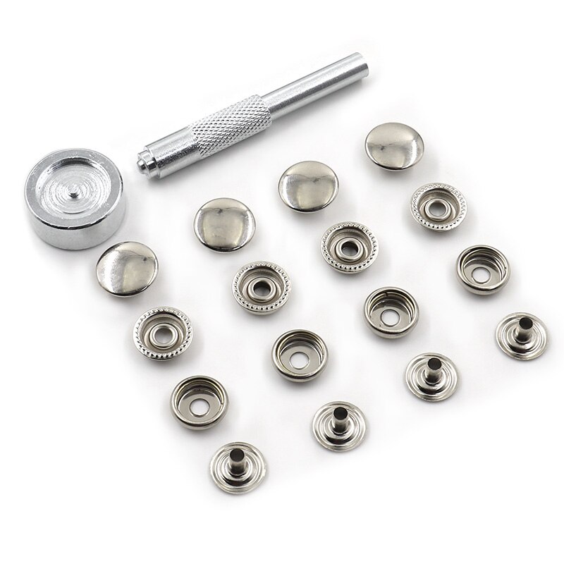 6 sets of a package Metal Snap fastener buttons Rivet Clasp Install Tool Mounting Snap Fasteners Press Studs Rivet Setter Base: 6set button tool