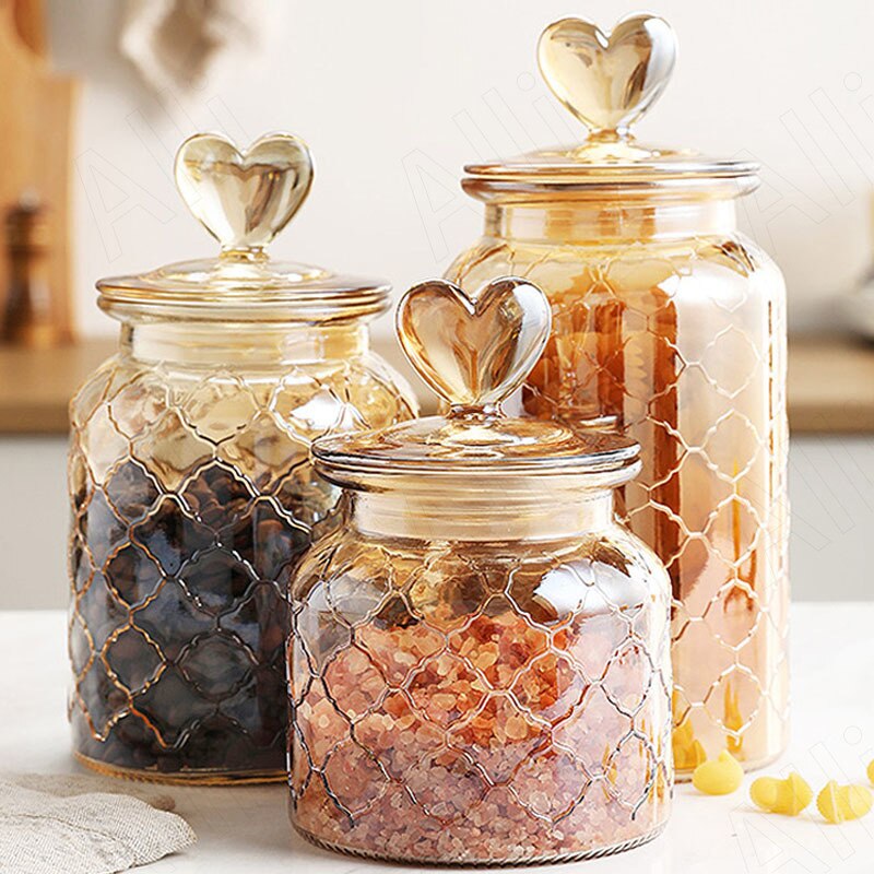 Eurooppalainen lasi säilytyspurkki geometriset kuviot helpotus sisustus pöytäkoneen karkkipurkit keittiön sinetti muroannostelija kodinsisustus