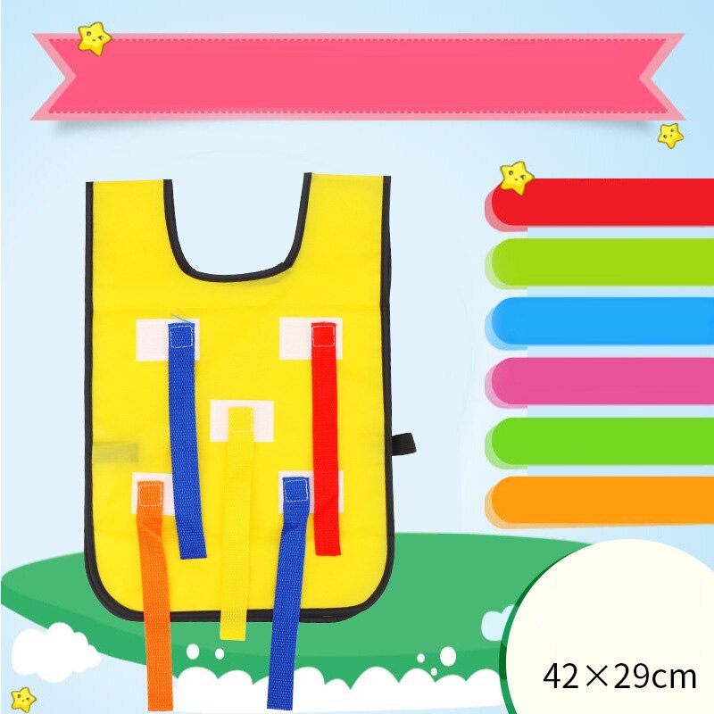 Children's Toys Outdoor Sports Game Vest Kindergarten Grab Tail Children Training Equipment Group Tail Pulling Game: child yellow vest