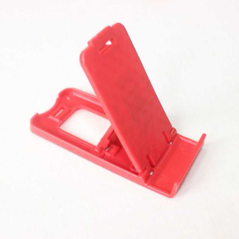 Mini Universal Foldable Phone Stand Plastic Desktop Mount Portable Folding Stand for iPhone Samsung Xiaomi Smartphone Stand: Red